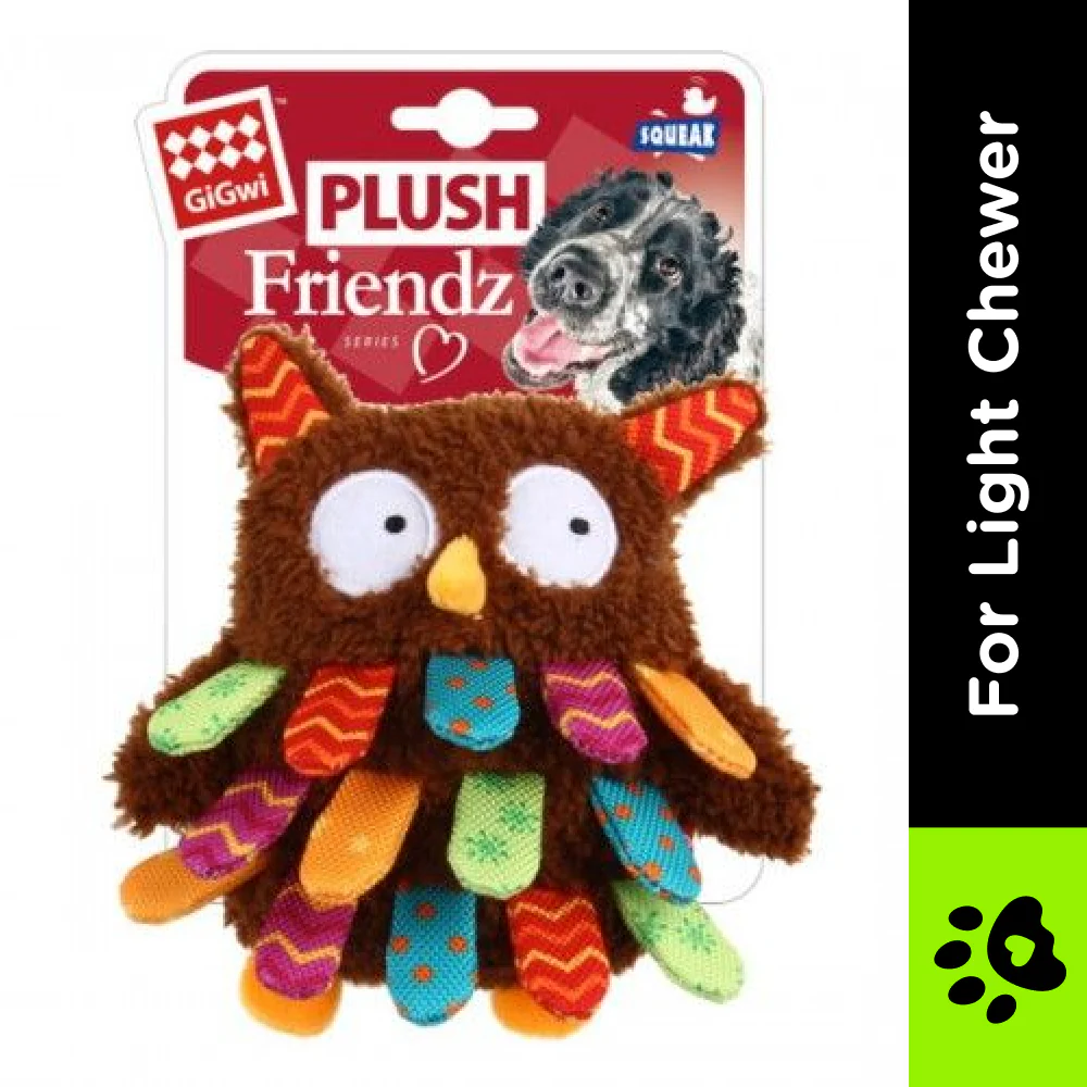GiGwi Plush Friendz with Squeaker Owl Toy for Dogs - Image 2