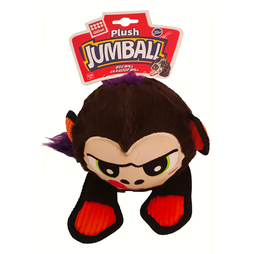 GiGwi Plush JUMBALL Monkey Toy for Dogs (Brown) - Image 3