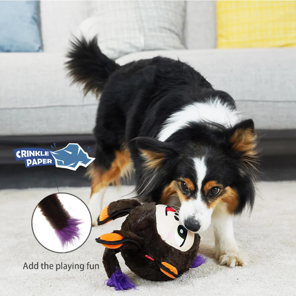 GiGwi Plush JUMBALL Monkey Toy for Dogs (Brown) - Image 4