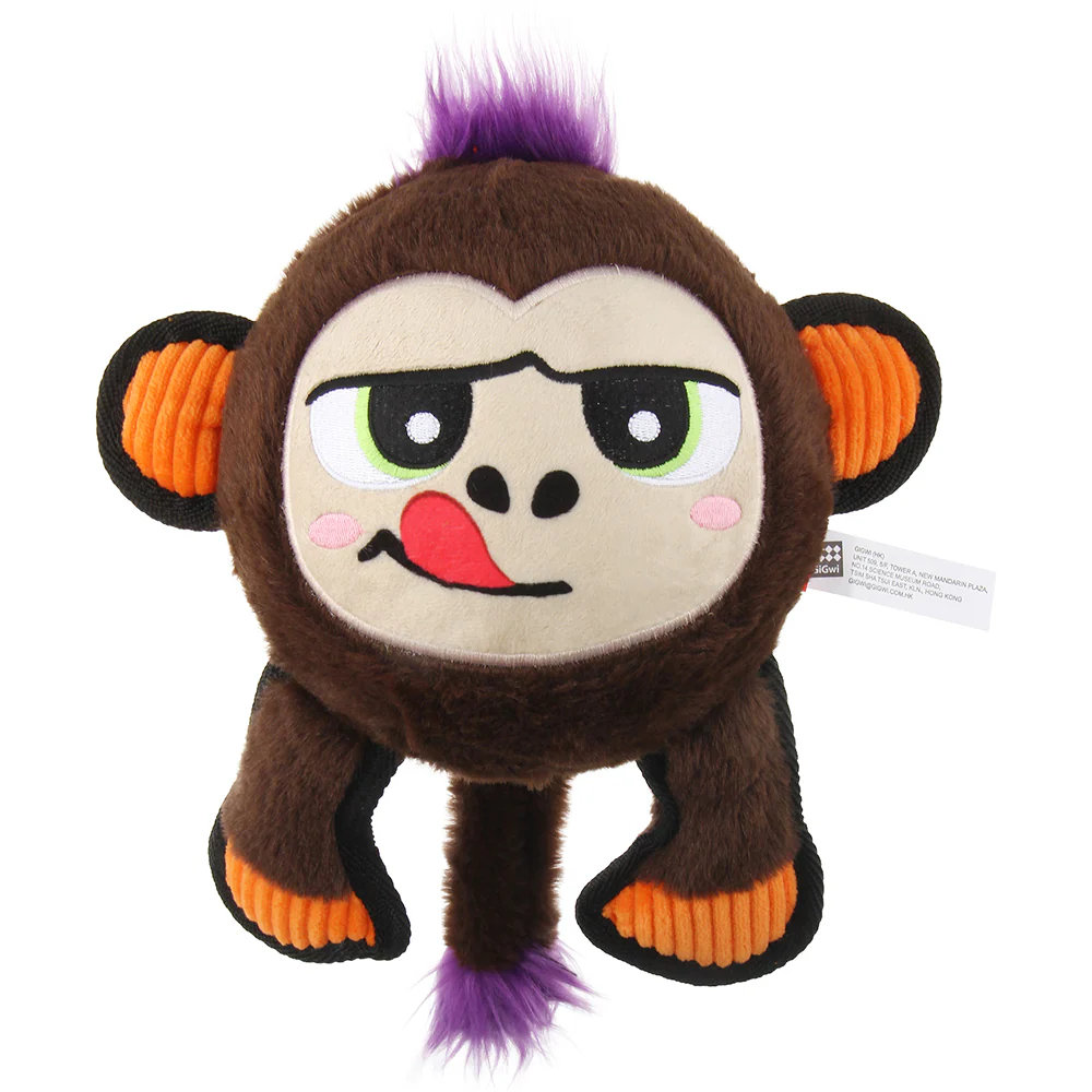 GiGwi Plush JUMBALL Monkey Toy for Dogs (Brown) - Image 5