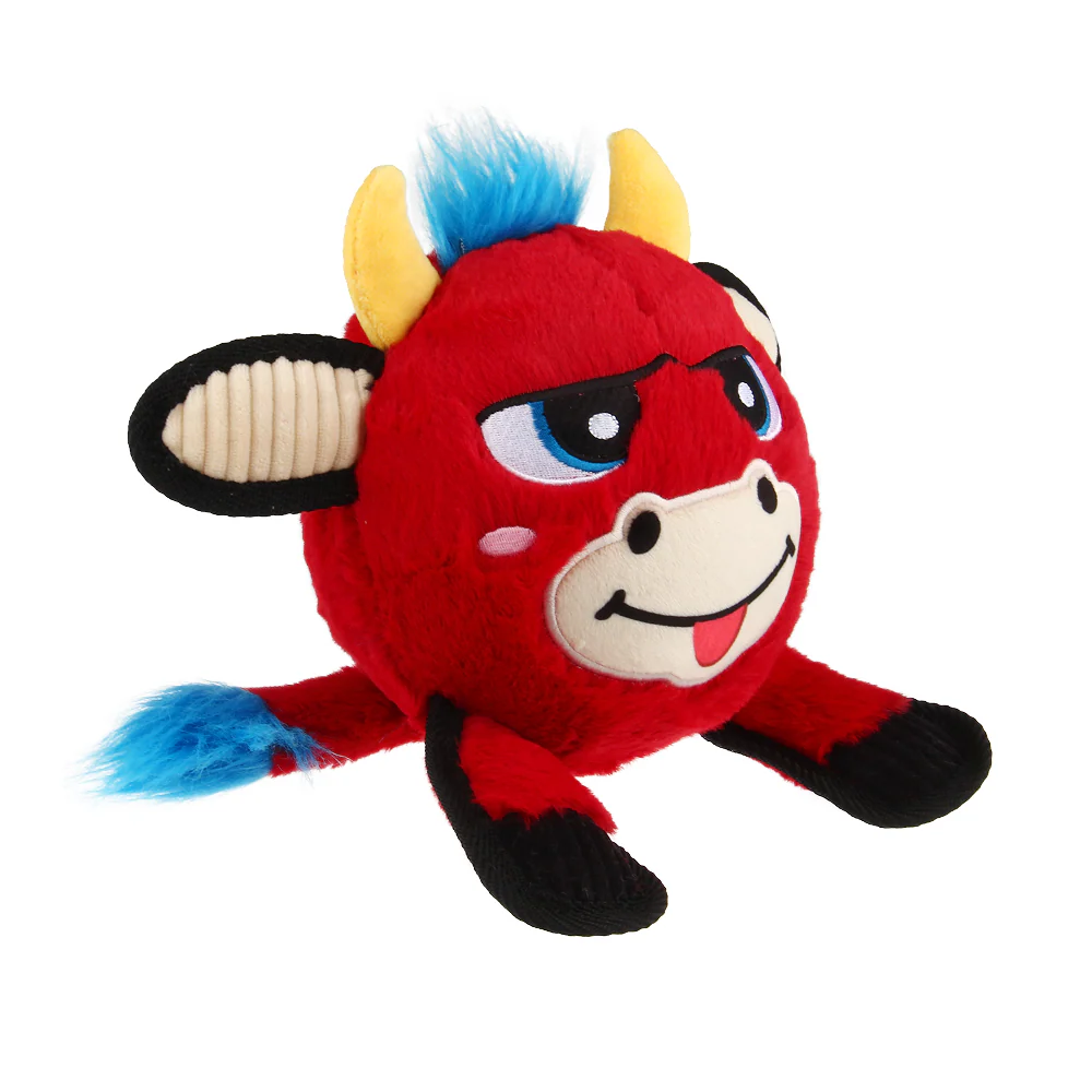 GiGwi Plush Jumball Bull Toy for Dogs (Red) - Image 2