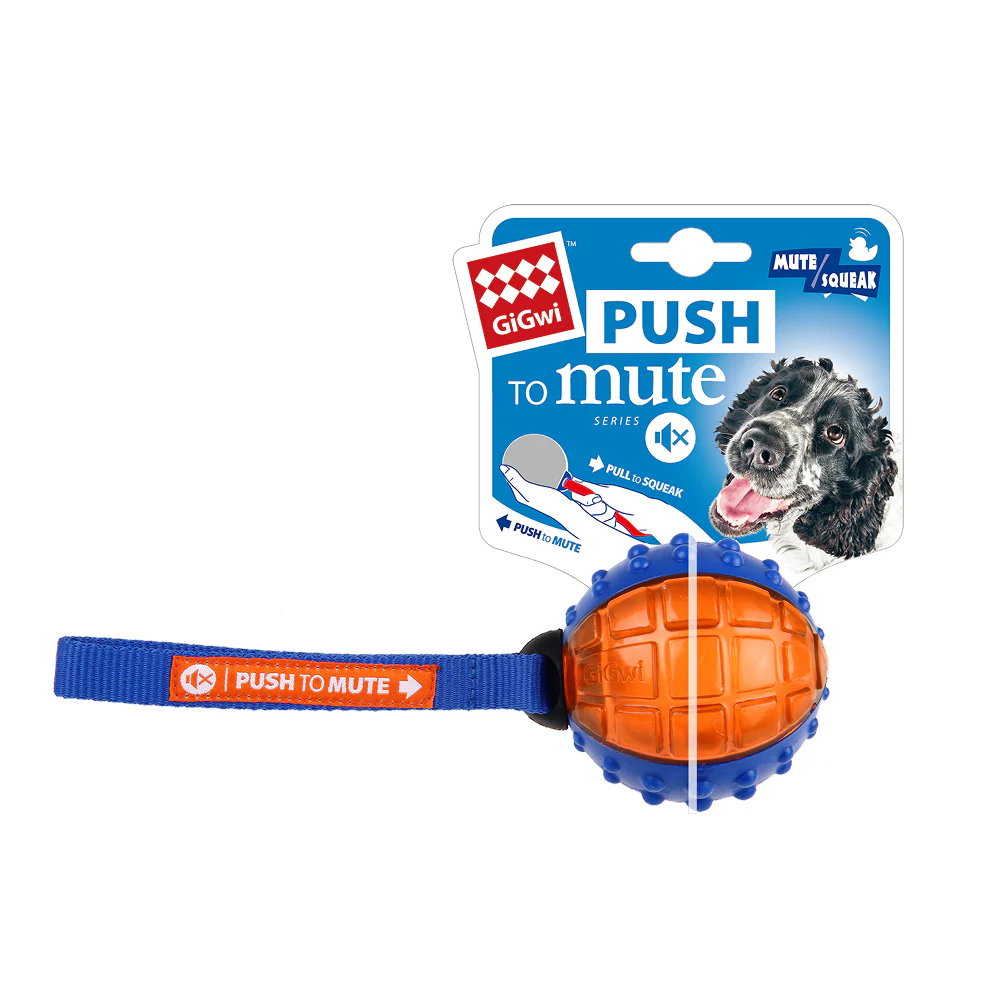 GiGwi Push To Mute Ball Toy for Dogs (Orange) - Image 2