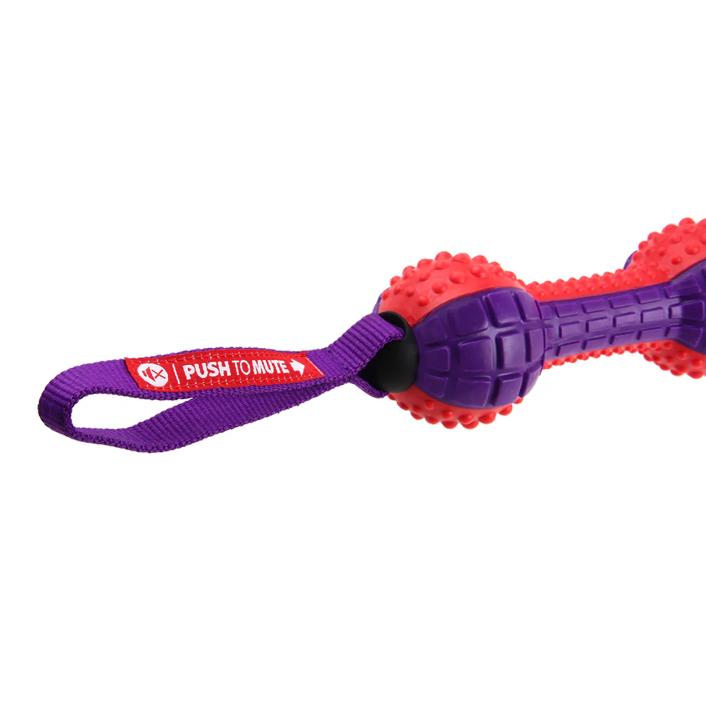 GiGwi Push To Mute Dumbell Toy for Dogs (Red) - Image 5
