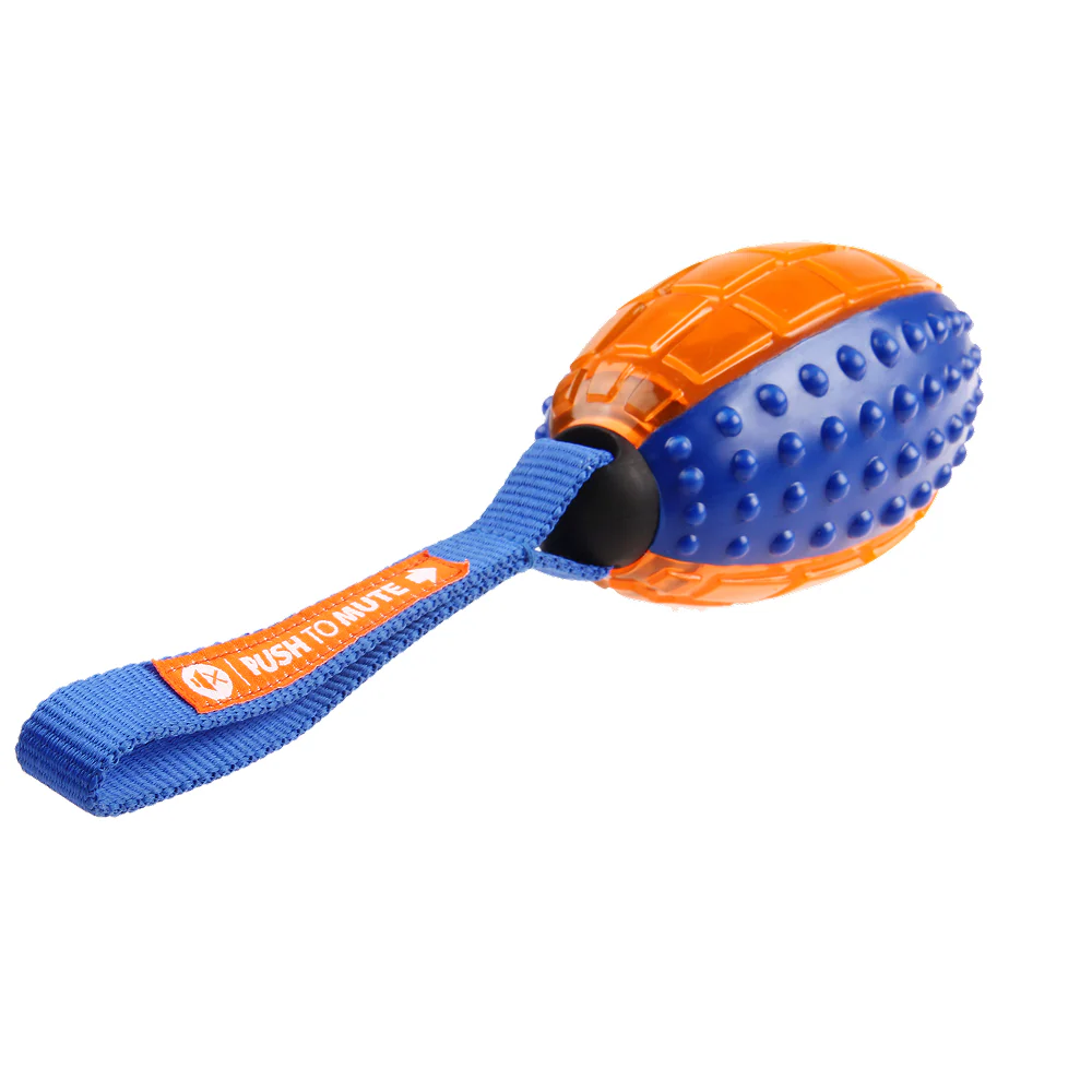 GiGwi Push To Mute Rugby Ball Toy for Dogs (Orange) - Image 3
