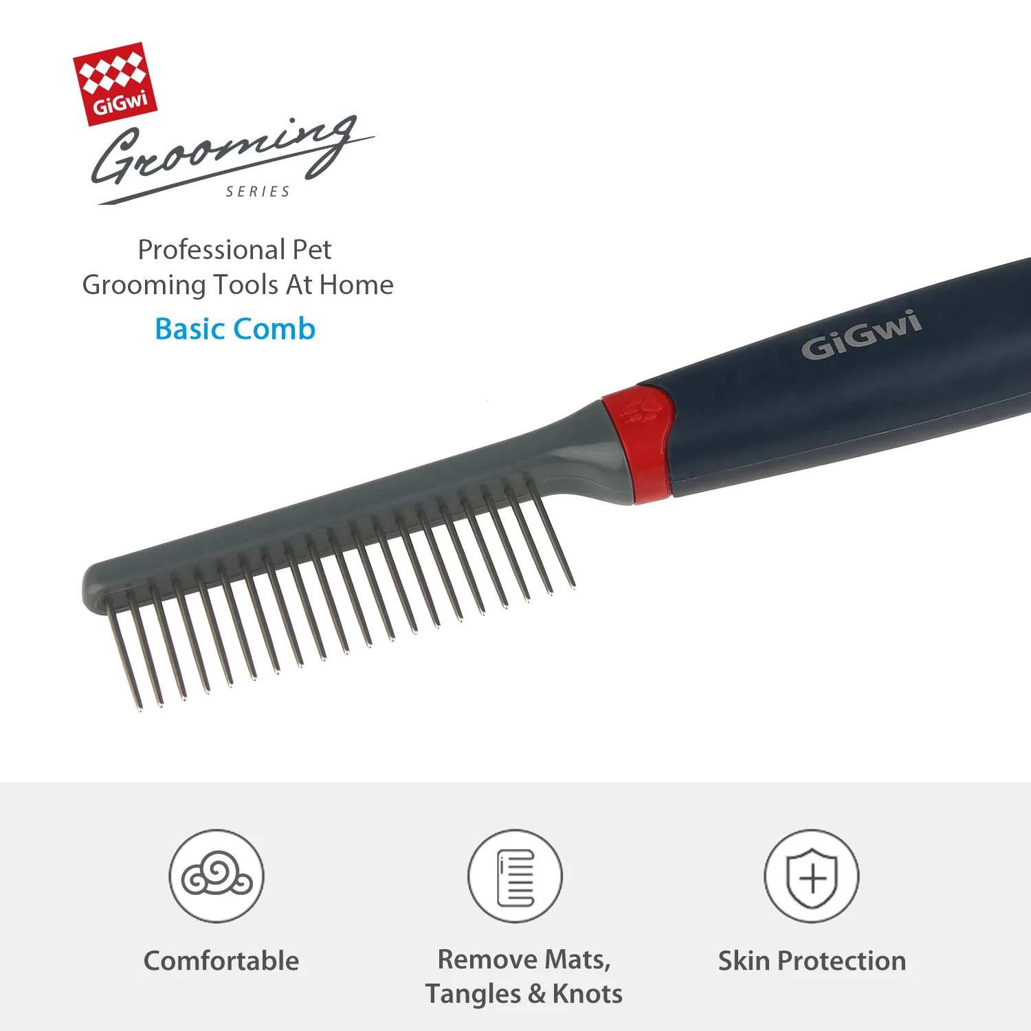 GiGwi Regular Comb for Dogs and Cats (Black) - Image 4