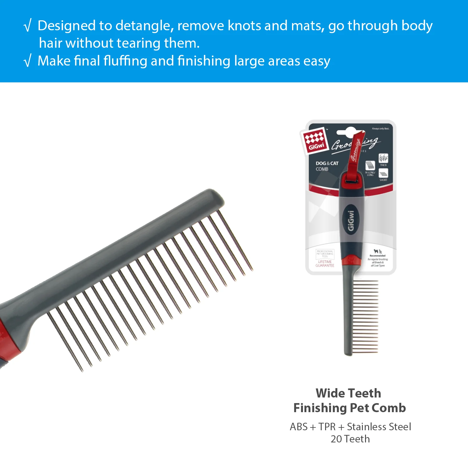 GiGwi Regular Comb for Dogs and Cats (Black) - Image 5