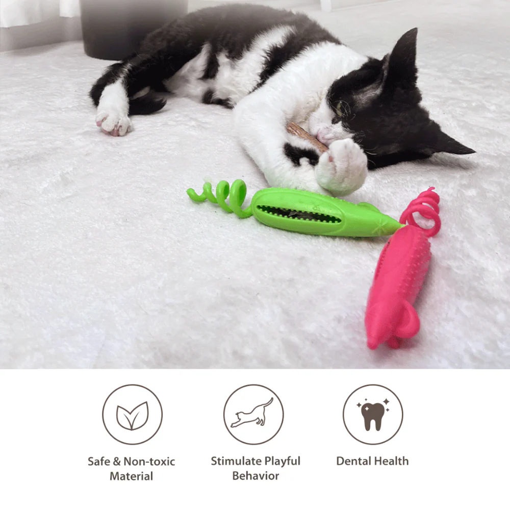 GiGwi Roll Tailed Mouse Toy for Cats (Pink) - Image 13