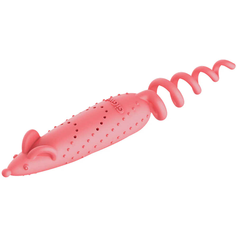 GiGwi Roll Tailed Mouse Toy for Cats (Pink) - Image 3