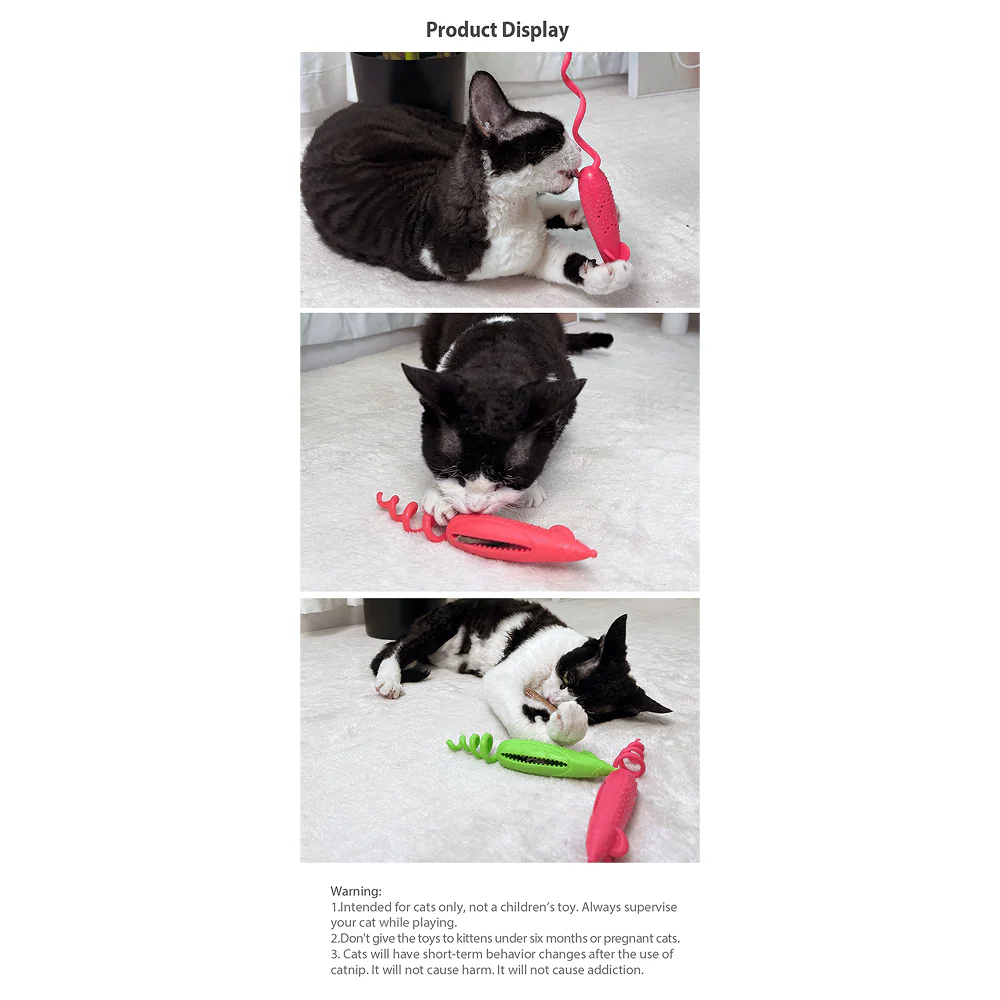 GiGwi Roll Tailed Mouse Toy for Cats (Pink) - Image 4