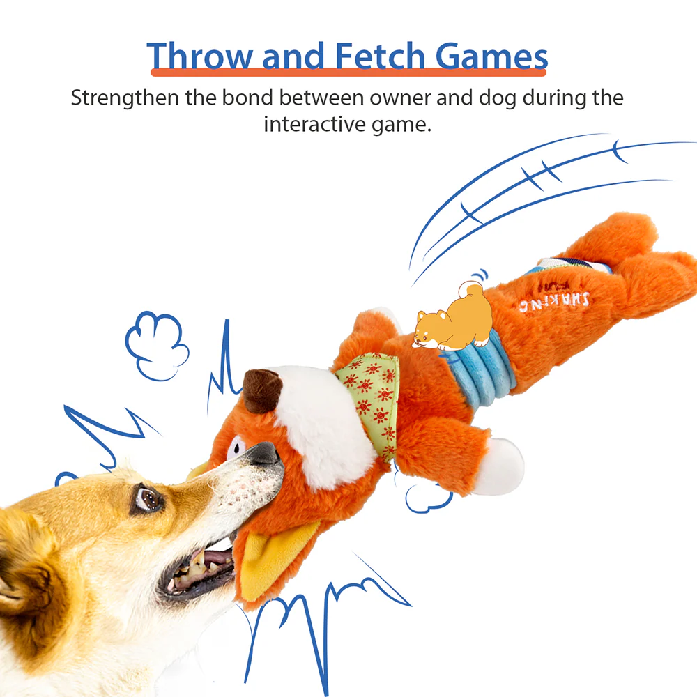 GiGwi Shaking Fun Fox Toy for Dogs (Orange) - Image 3