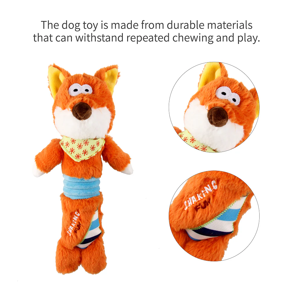GiGwi Shaking Fun Fox Toy for Dogs (Orange) - Image 7
