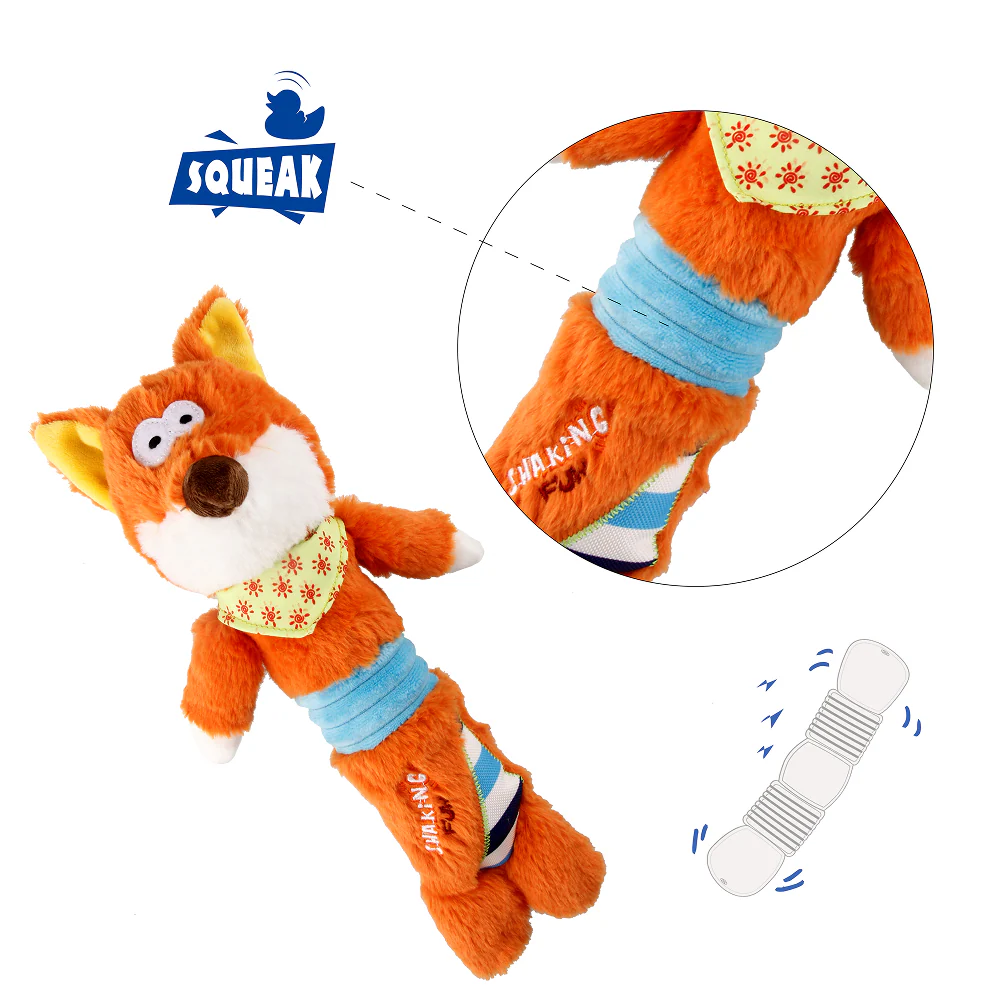 GiGwi Shaking Fun Fox Toy for Dogs (Orange) - Image 9
