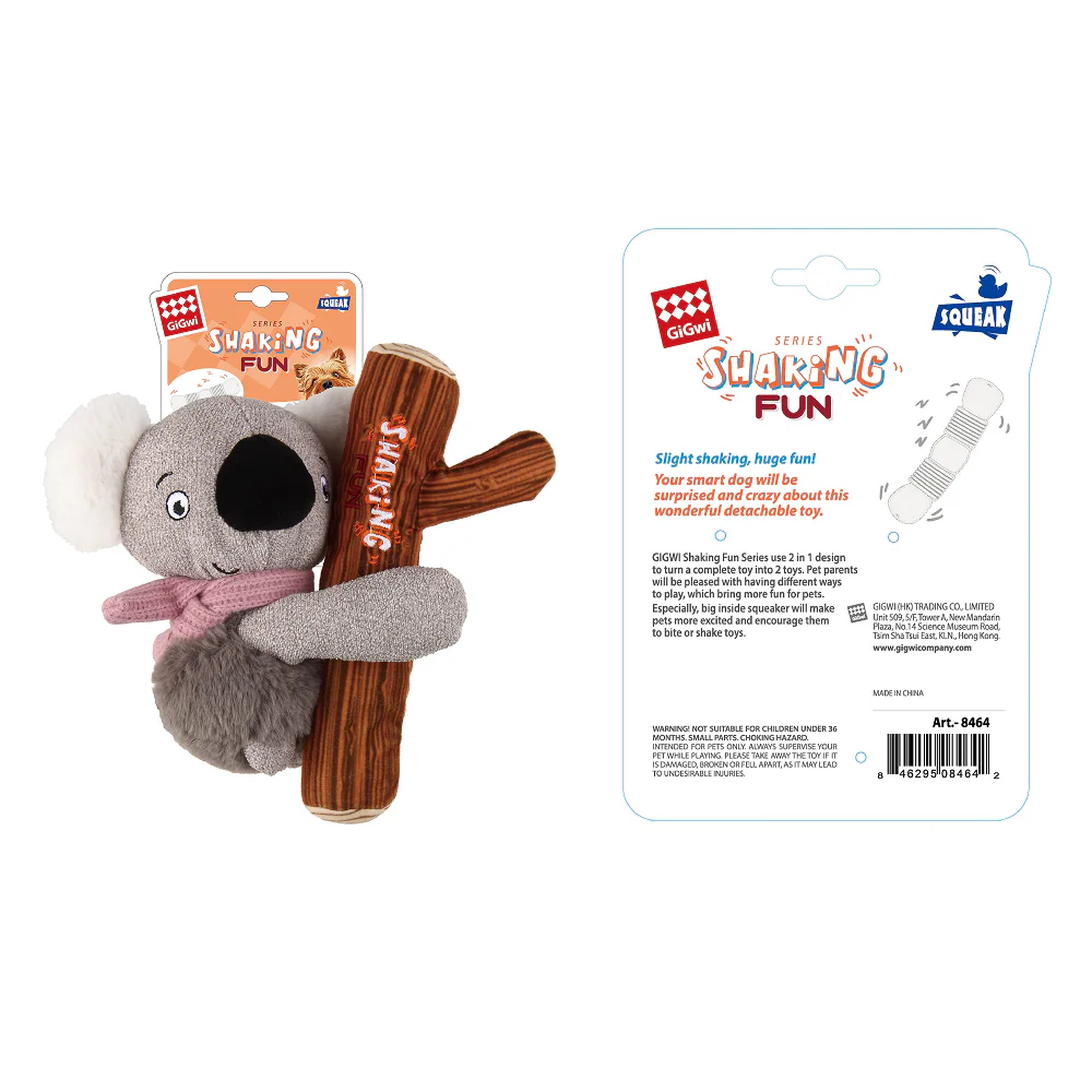 GiGwi Shaking Fun Koala Toy for Dogs (Brown/Grey) - Image 4