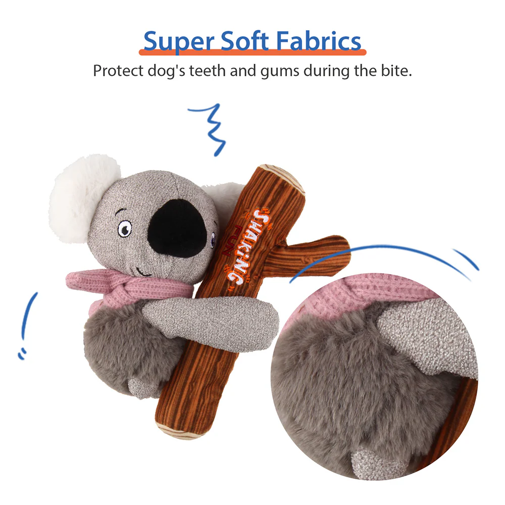 GiGwi Shaking Fun Koala Toy for Dogs (Brown/Grey) - Image 5