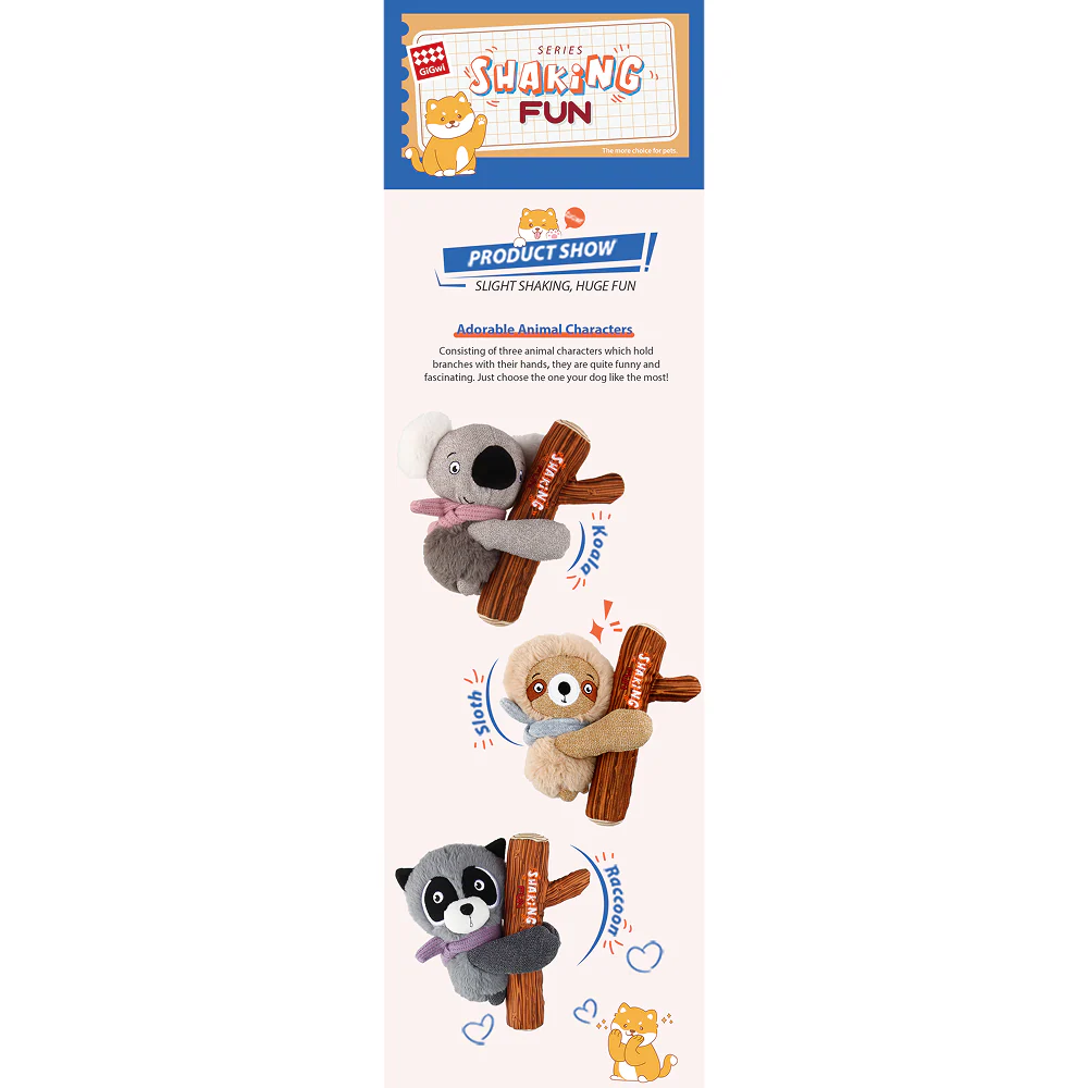 GiGwi Shaking Fun Koala Toy for Dogs (Brown/Grey) - Image 7