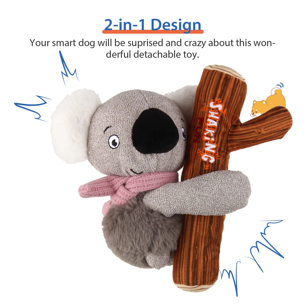 GiGwi Shaking Fun Koala Toy for Dogs (Brown/Grey) - Image 9