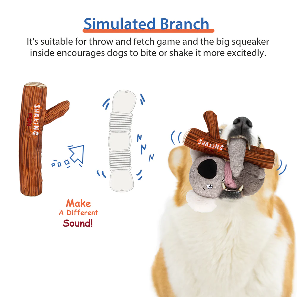 GiGwi Shaking Fun Raccoon Toy for Dogs (Brown & Dark Green) - Image 3