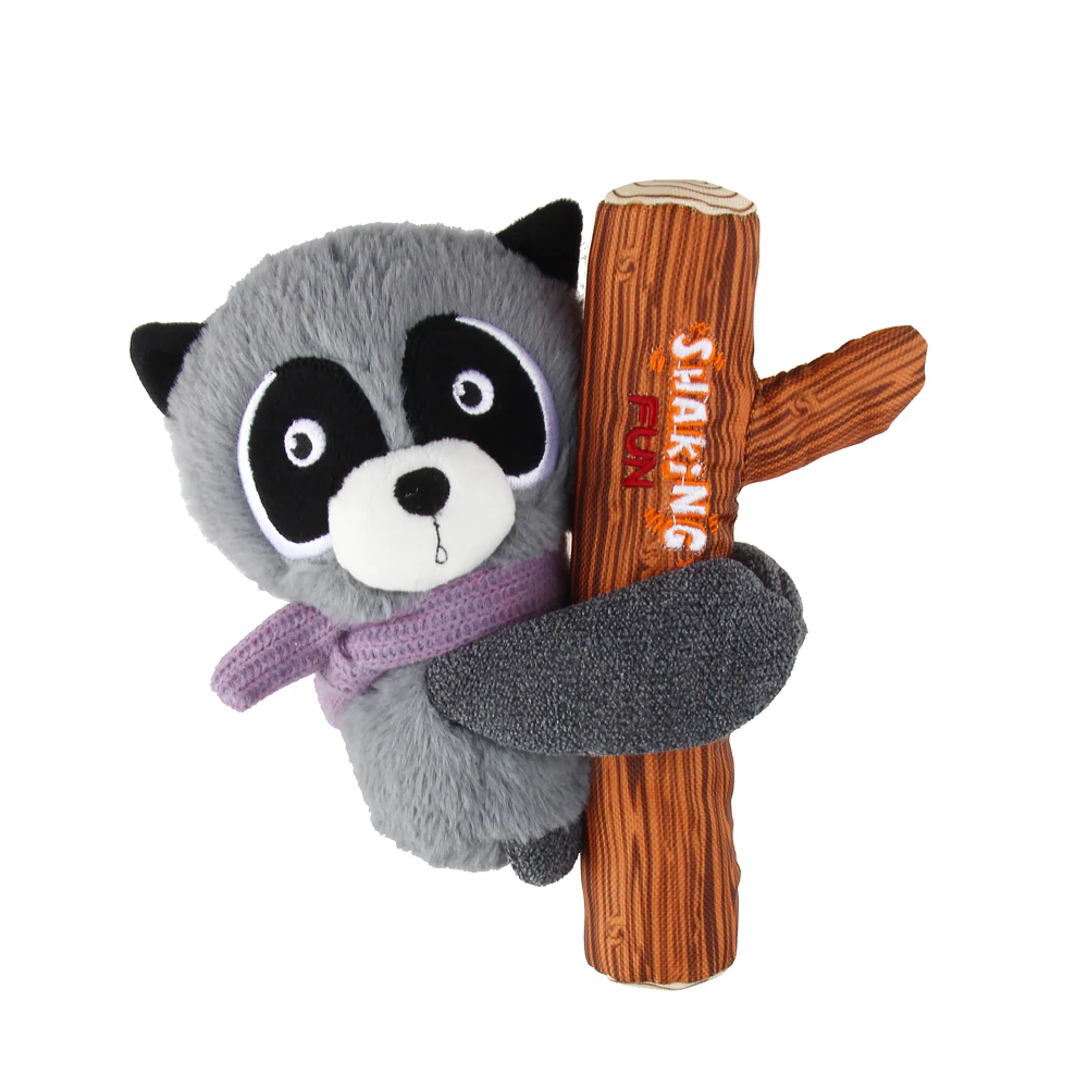 GiGwi Shaking Fun Raccoon Toy for Dogs (Brown & Dark Green) - Image 5