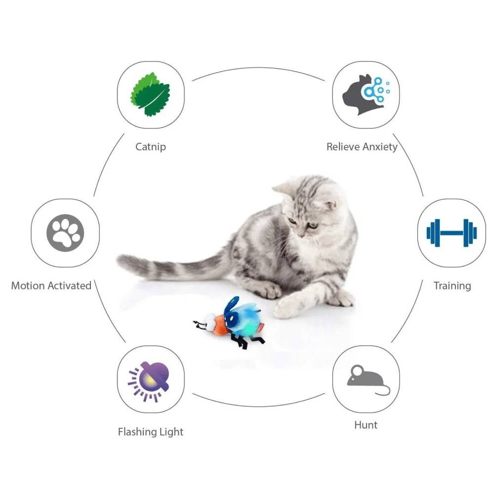 GiGwi Shinning Friends Firefly with LED light and Catnip inside Toy for Cats - Image 4