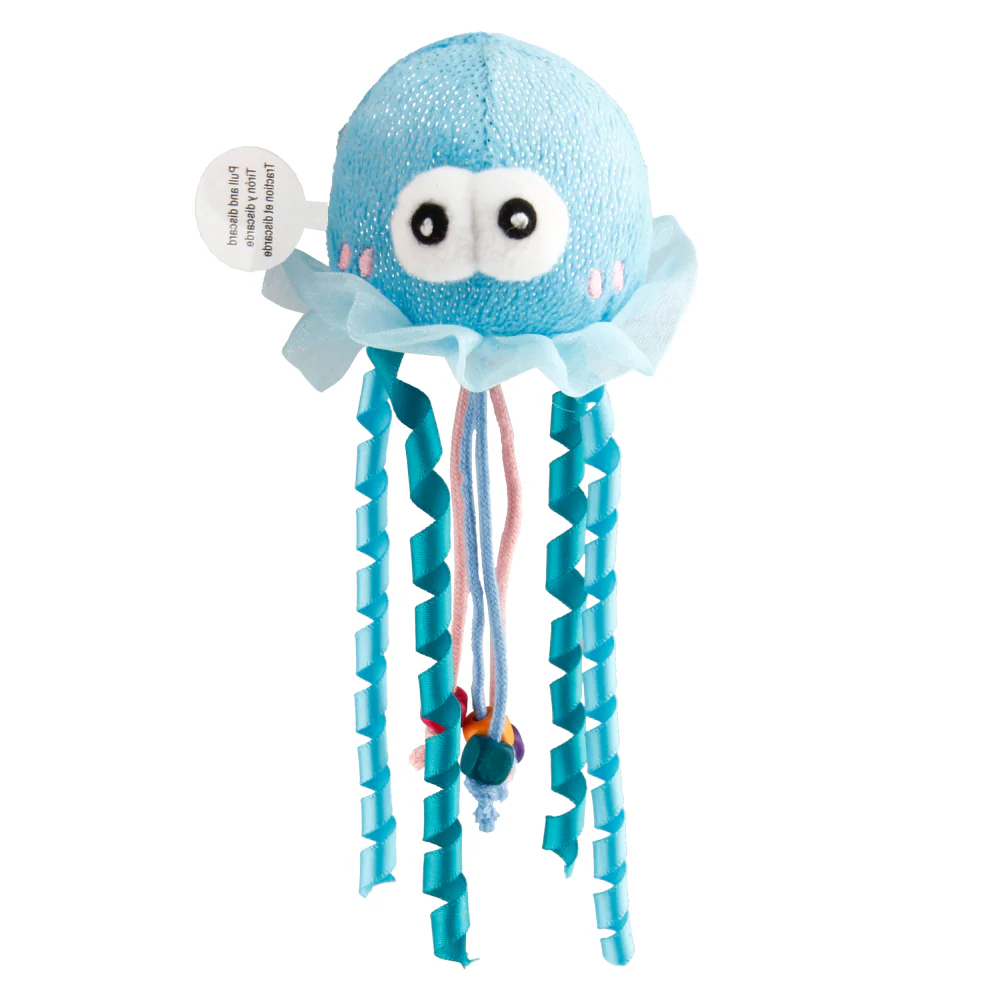 GiGwi Shinning Friends Jellyfish with LED light and Catnip inside Toy for Cats (Blue) - Image 5