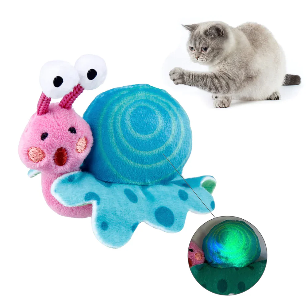 GiGwi Shinning Friends Snail with LED light and Catnip inside Toy for Cats - Image 3