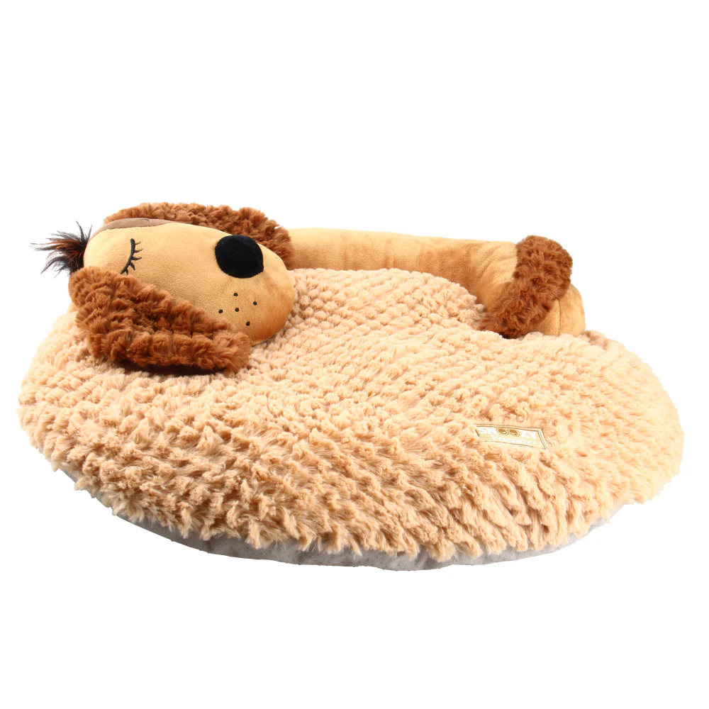 GiGwi Snoozy Friends 3D Shape Dog Sleepy Cushion for Cats and Dogs (Brown) - Image 5