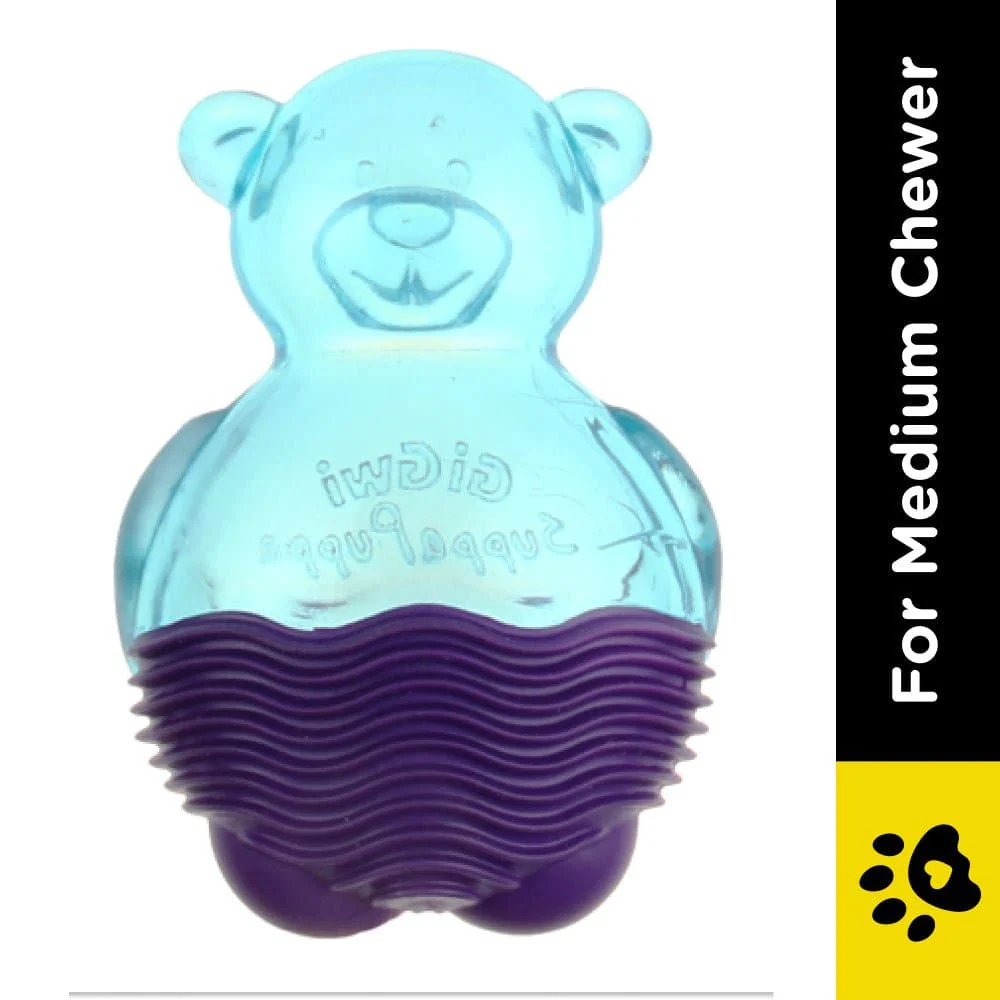 GiGwi Suppa Puppa Bear Toy for Dogs (Blue & Purple) - Image 2