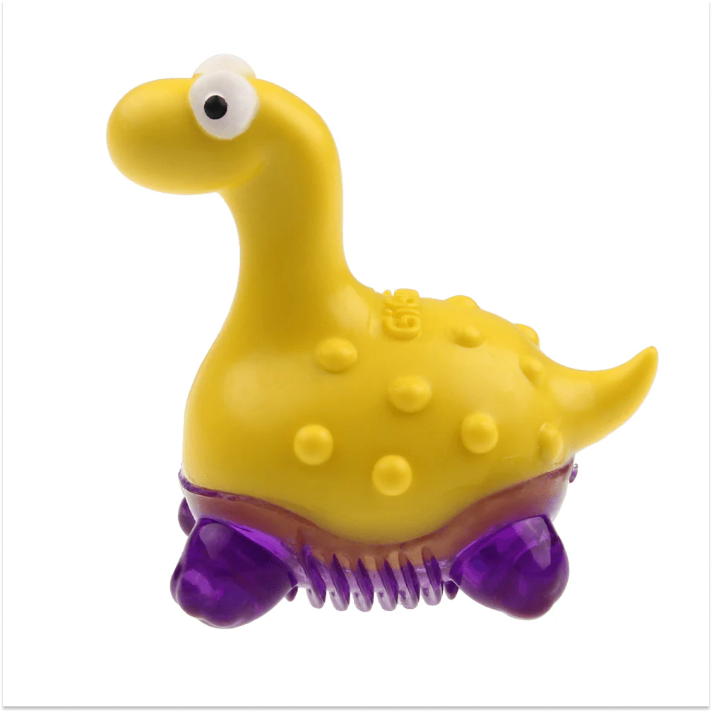 GiGwi Suppa Puppa Dino Toy for Dogs (Yellow & Purple) - Image 3