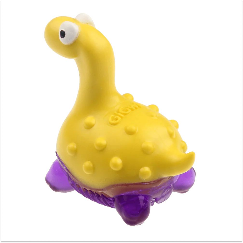 GiGwi Suppa Puppa Dino Toy for Dogs (Yellow & Purple) - Image 4