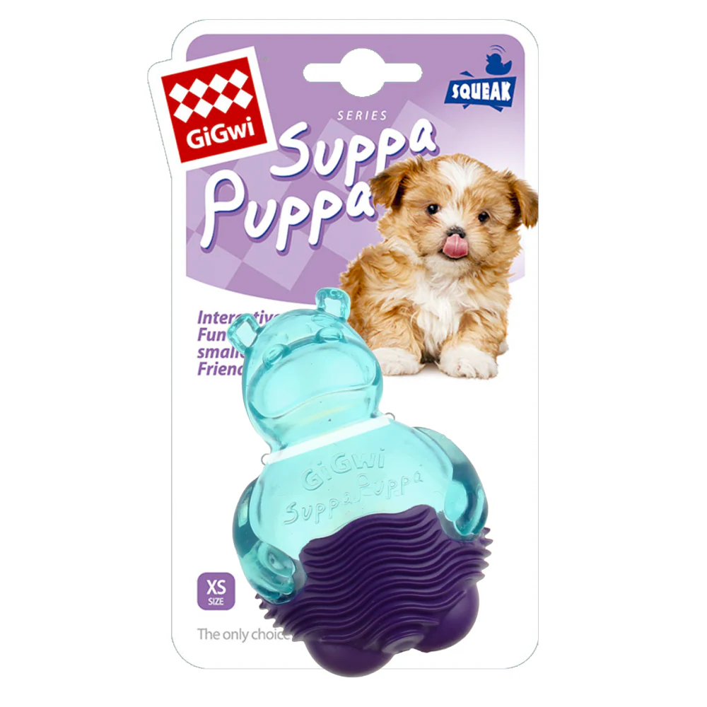 GiGwi Suppa Puppa Hippo Toy for Dogs (Blue) - Image 2