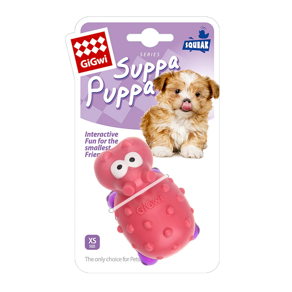 GiGwi Suppa Puppa Baby Hippo Toy for Dogs (Pink) - Image 2