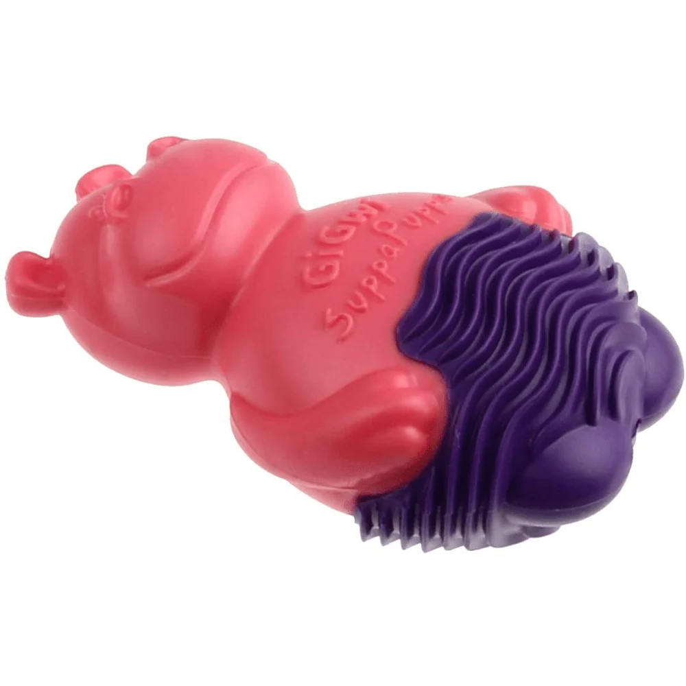 GiGwi Suppa Puppa Hippo Toy for Dogs (Pink/Purple) - Image 6