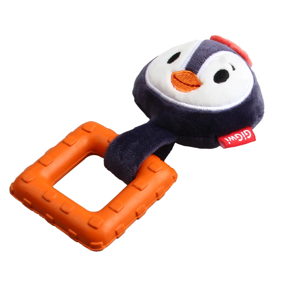 GiGwi Suppa Puppa Penguin Squeaker inside Plush TPR Toy for Dogs - Image 4