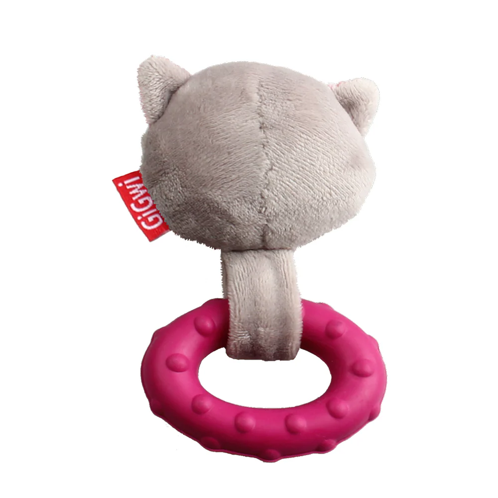 GiGwi Suppa Puppa Ring Raccoon Toy for Dogs (Pink) - Image 4
