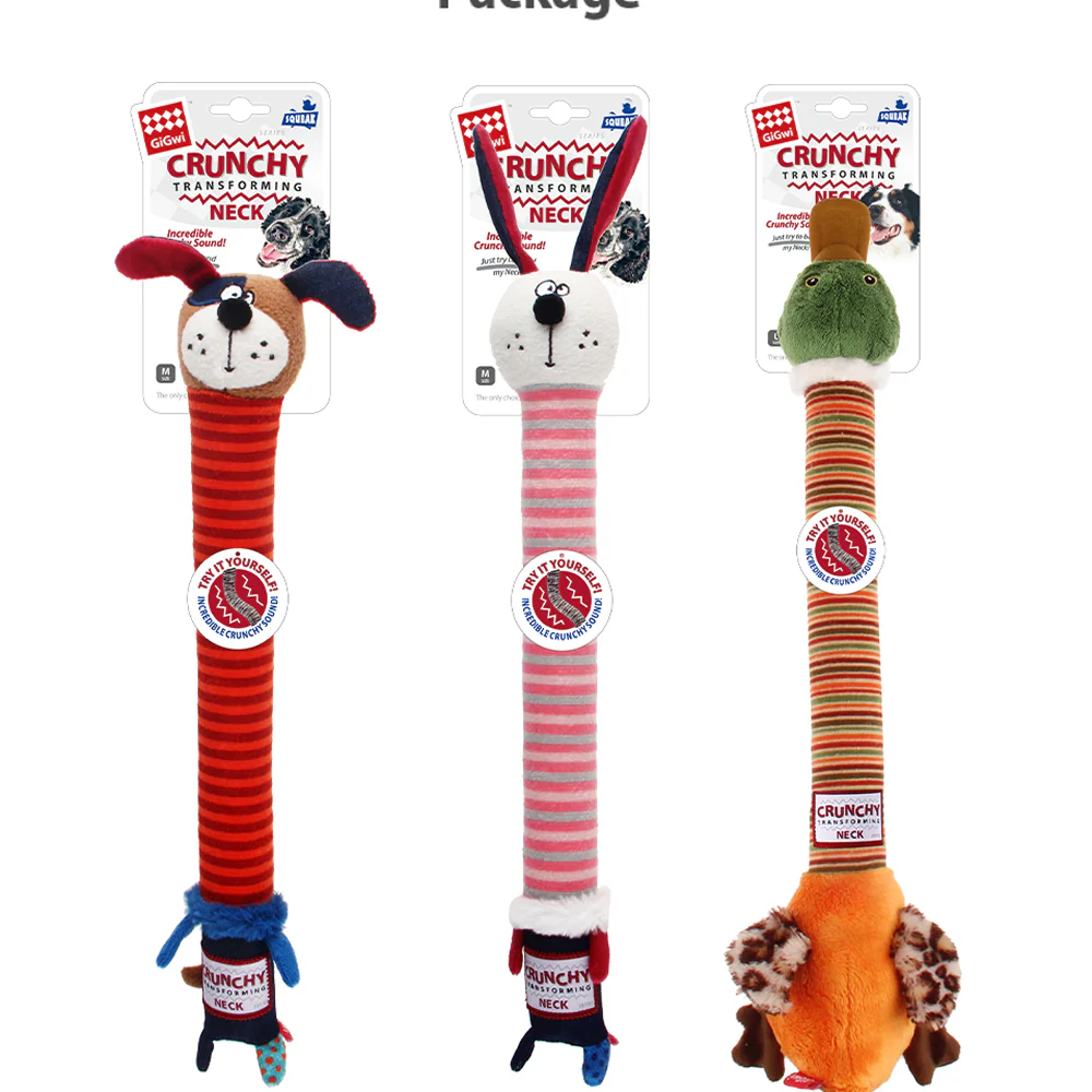 GiGwi Crunchy Neck Duck Toy for Dogs (Orange) - Image 10