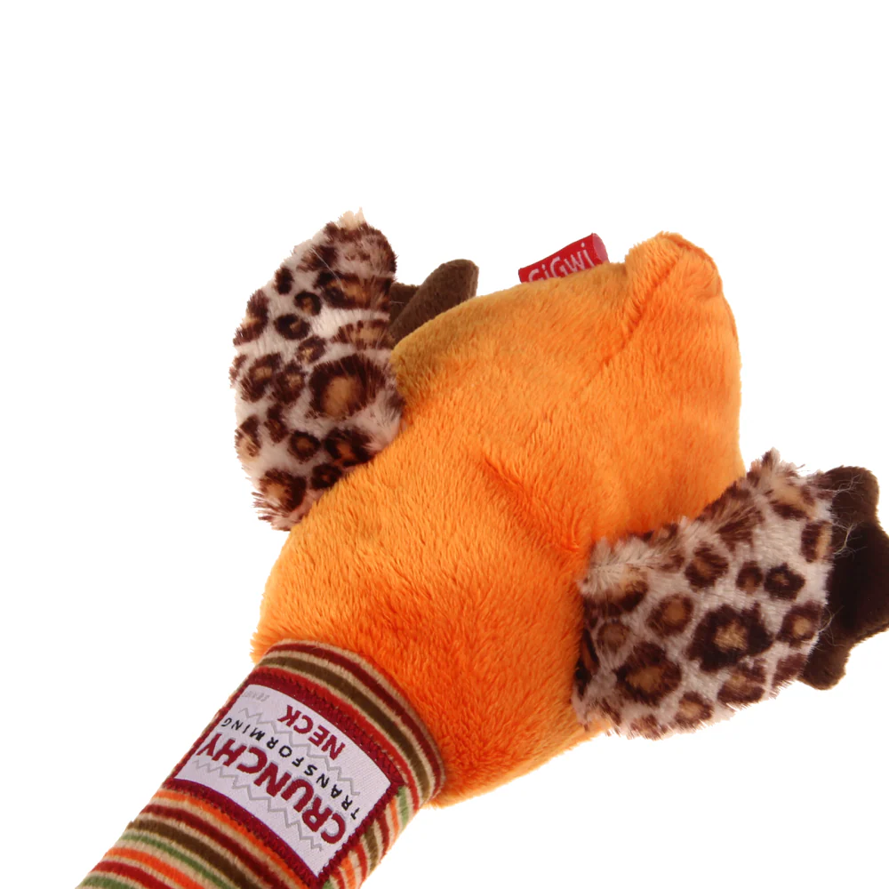 GiGwi Crunchy Neck Duck Toy for Dogs (Orange) - Image 11
