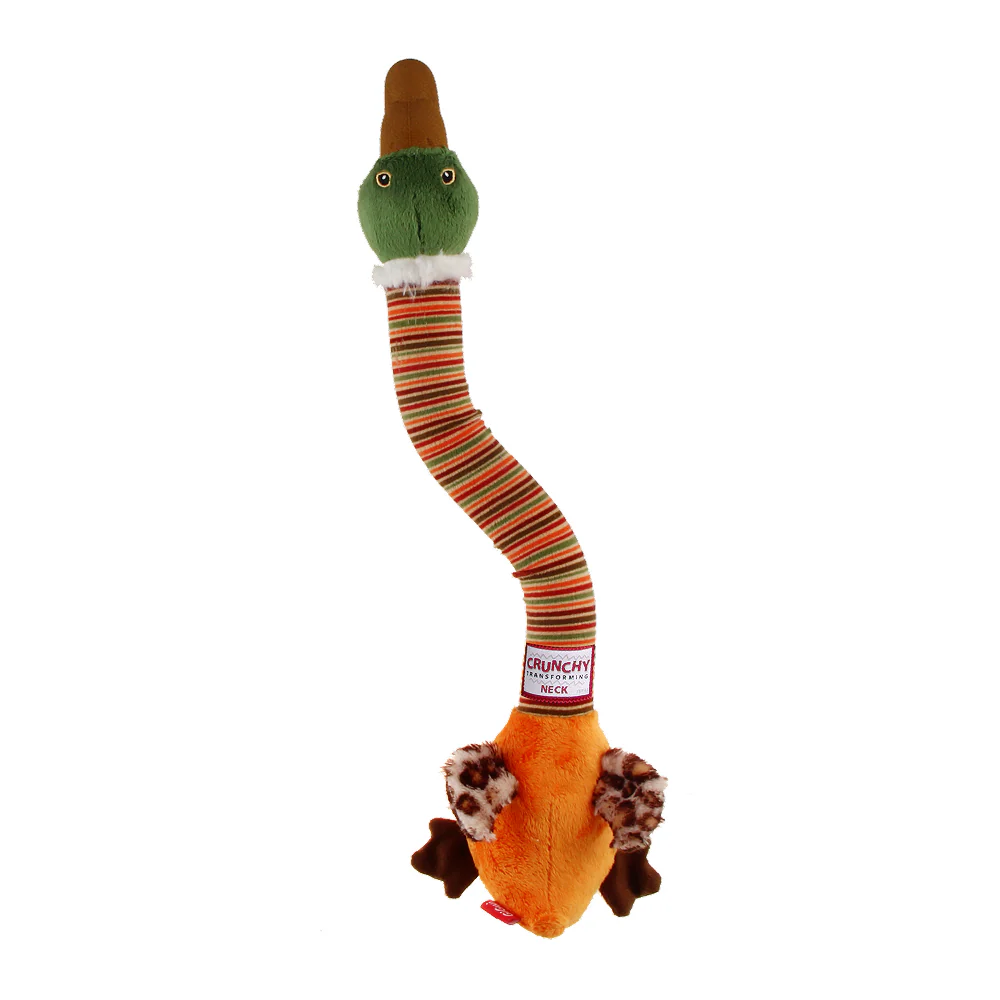 GiGwi Crunchy Neck Duck Toy for Dogs (Orange) - Image 8