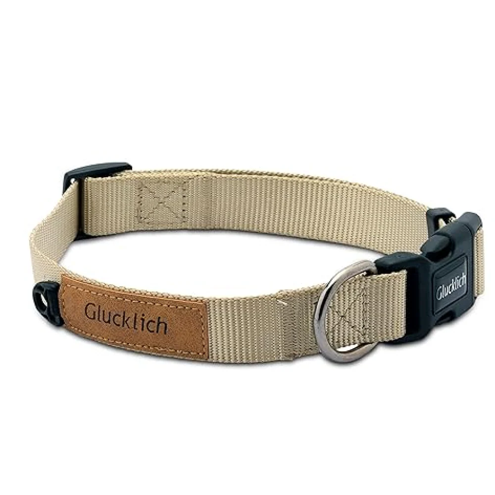 Glucklich Classic Nylon Martingale Adjustable Collar for Dogs (Beige) - Image 5