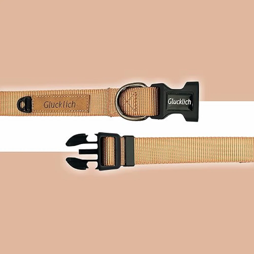 Glucklich Classic Nylon Martingale Adjustable Collar for Dogs (Brown) - Image 3