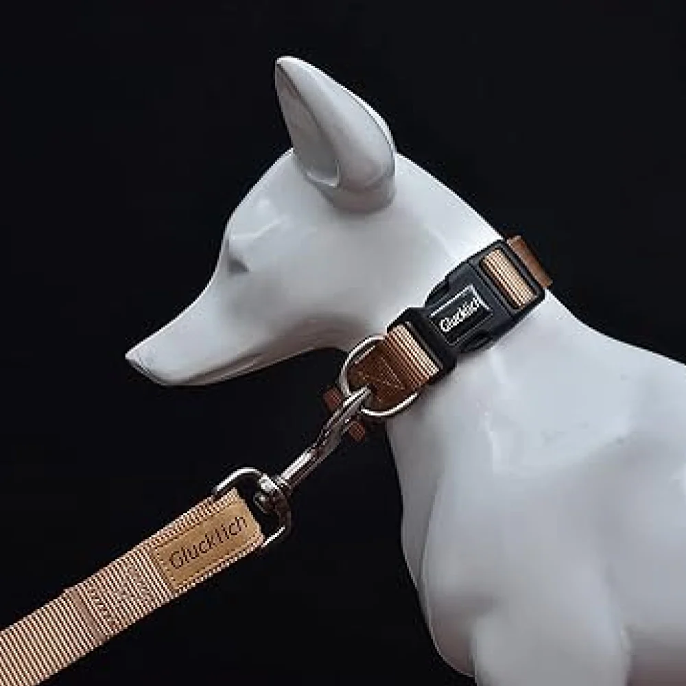 Glucklich Classic Nylon Martingale Adjustable Collar for Dogs (Brown) - Image 5