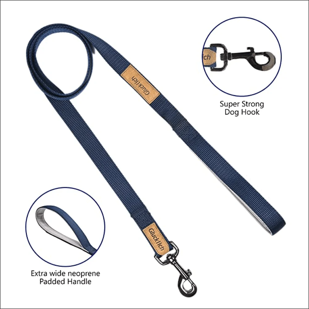 Glucklich Heavy Duty Printed Leash for Dogs (5ft Navy Blue) - Image 4