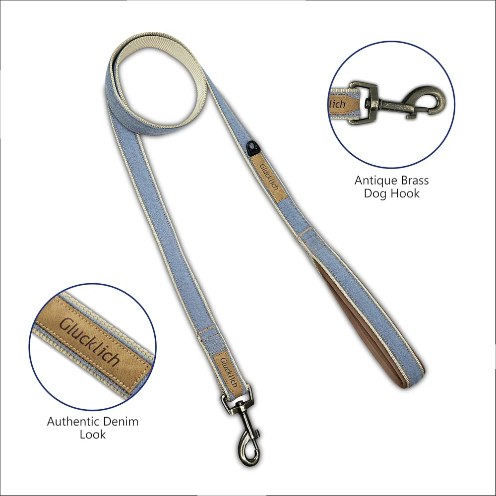 Glucklich Heavy Duty Printed Leash for Dogs (Light Blue) - Image 4