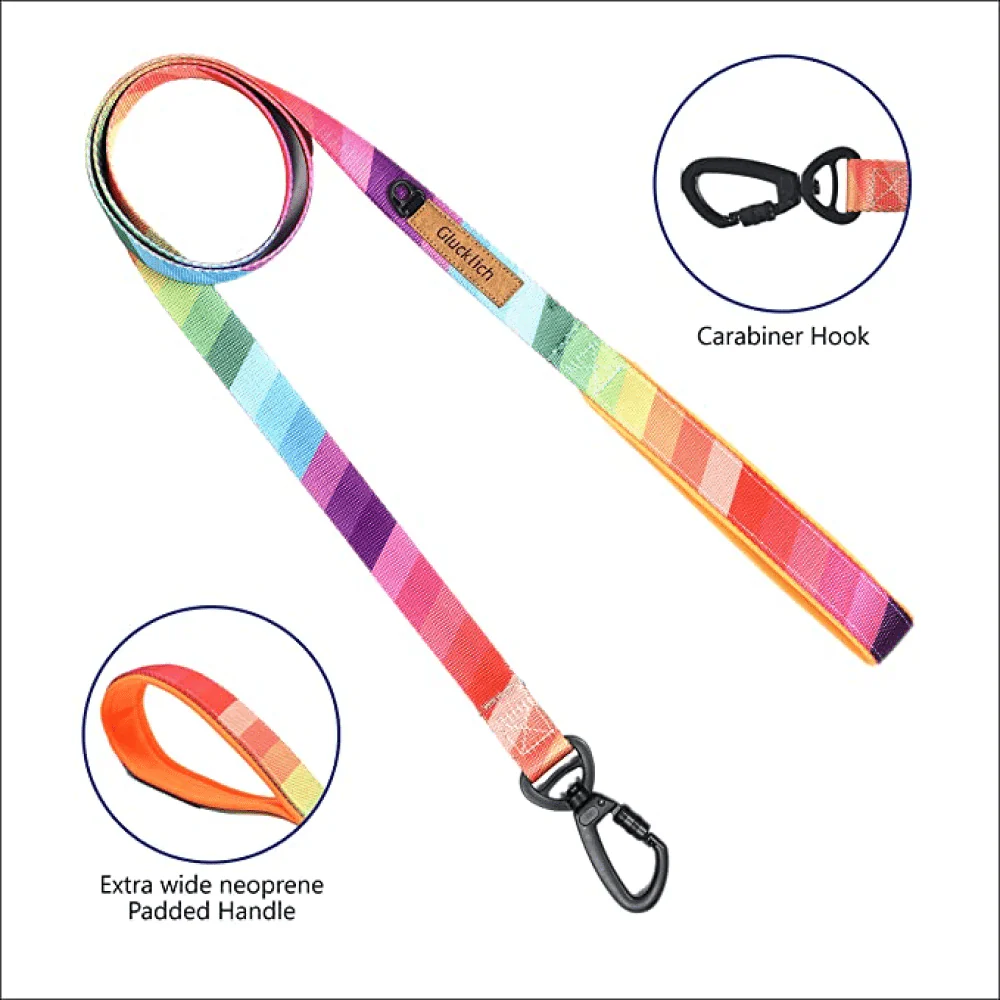 Glucklich Heavy Duty Printed Leash for Dogs (Rainbow) - Image 4