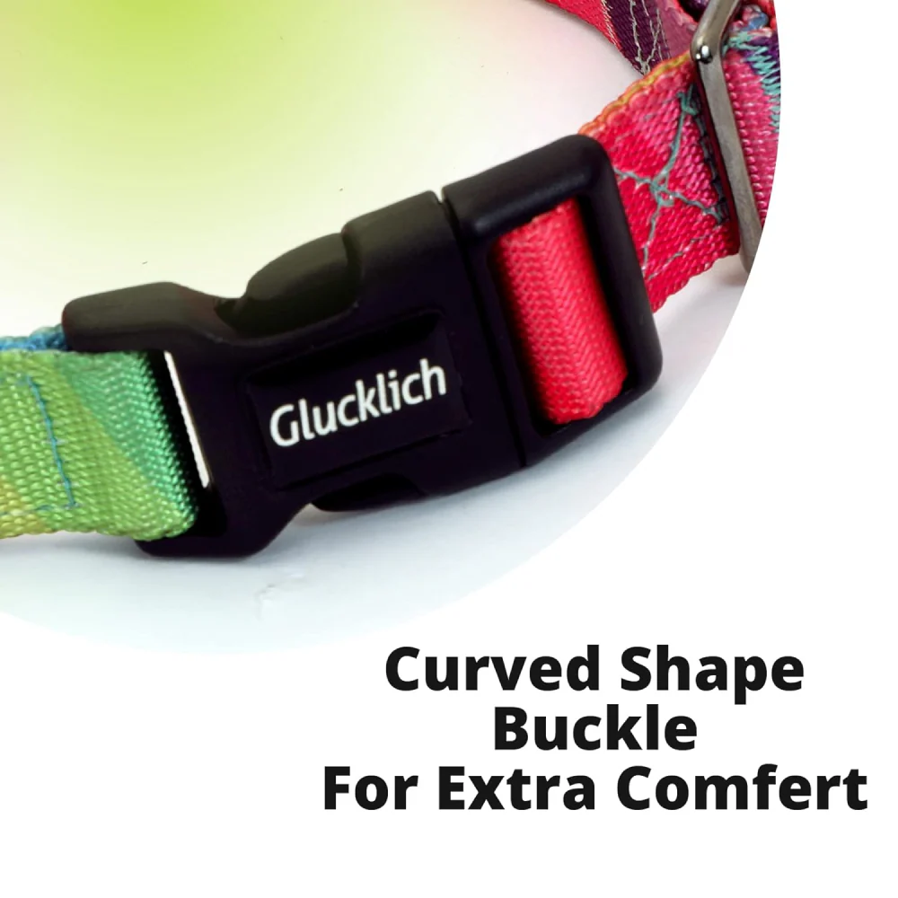 Glucklich Martingale Printed Adjustable Collar for Dogs (Rainbow) - Image 4