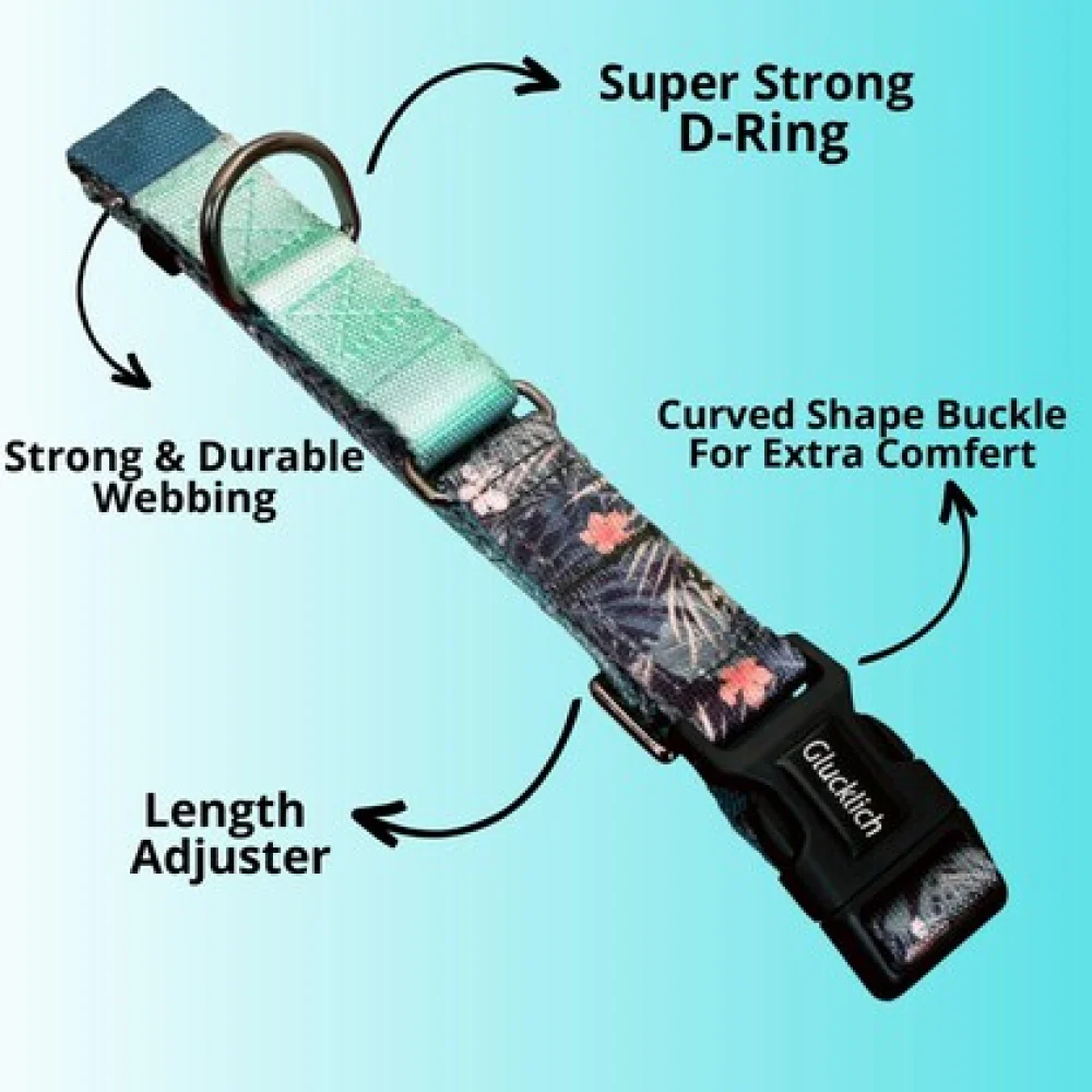 Glucklich Martingale Printed Adjustable Collar for Dogs (Green Forest) - Image 2