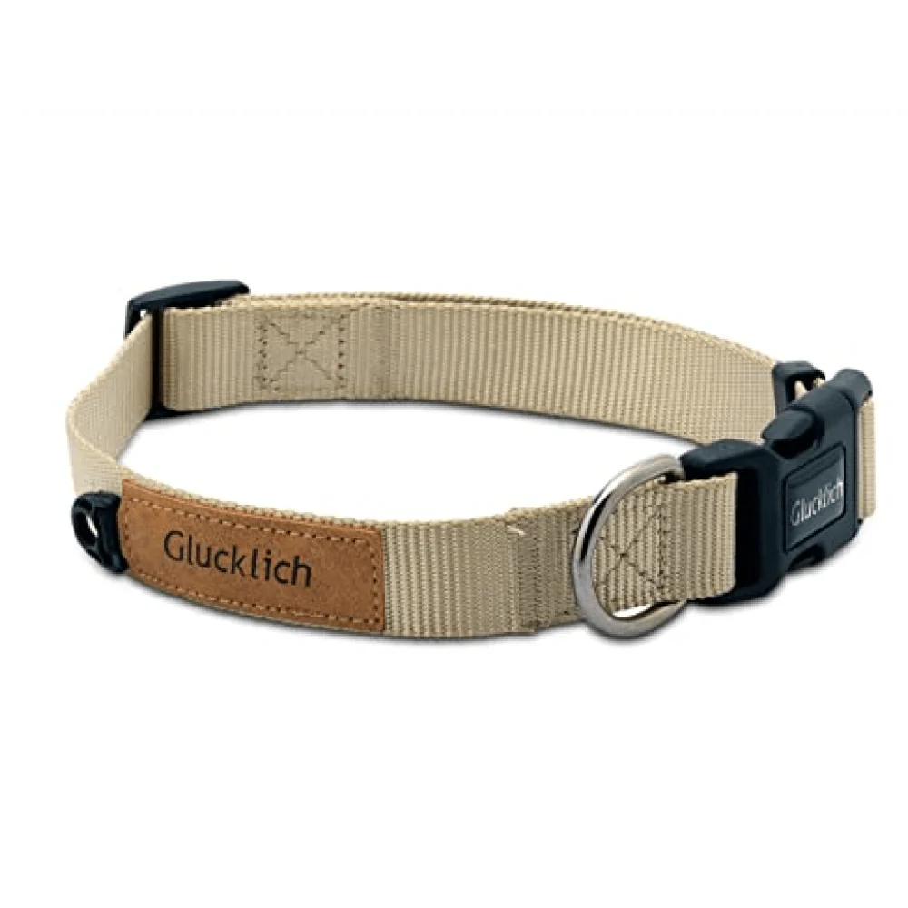 Glucklich Pet Essentials Classic Nylon Collar for Dogs (Beige) - Image 3