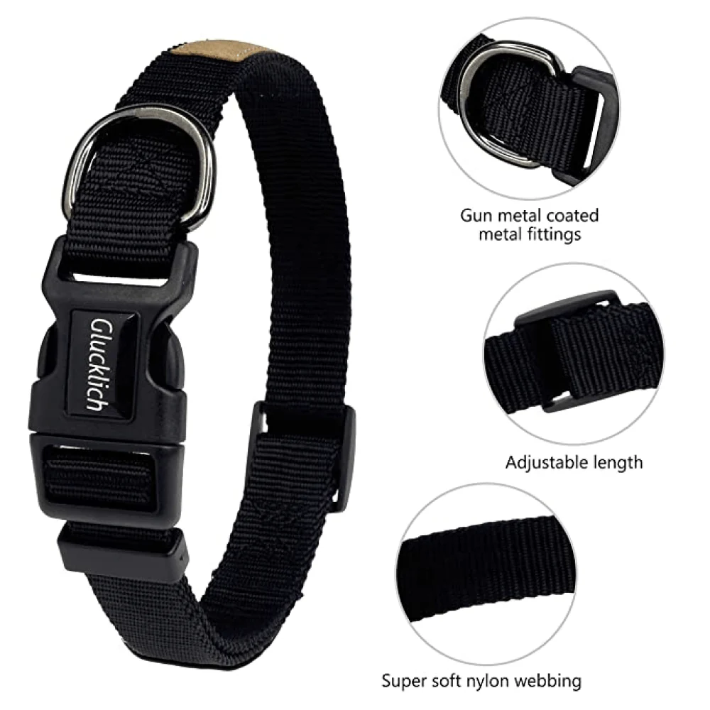 Glucklich Pet Essentials Classic Nylon Collar for Dogs (Black) - Image 4