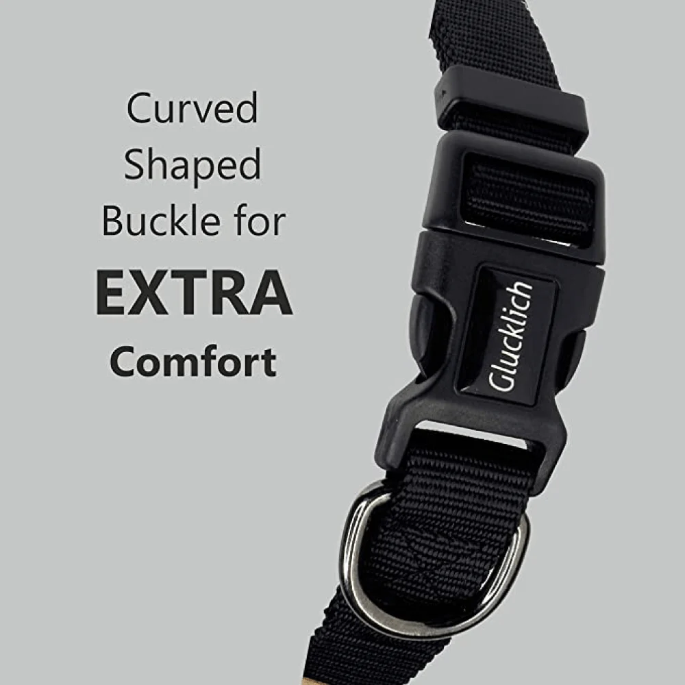 Glucklich Pet Essentials Classic Nylon Collar for Dogs (Black) - Image 5