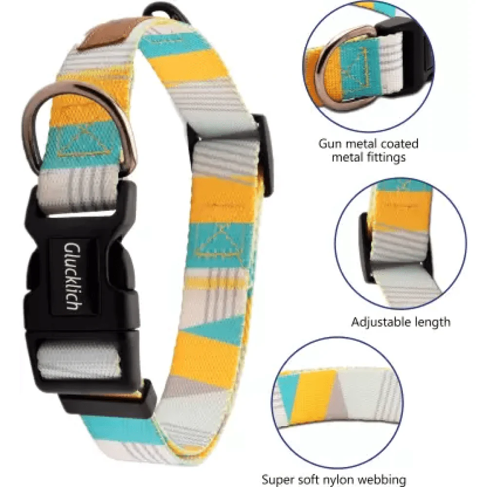 Glucklich Polyester Printed Adjustable Collar for Dogs (Cadillac) - Image 4