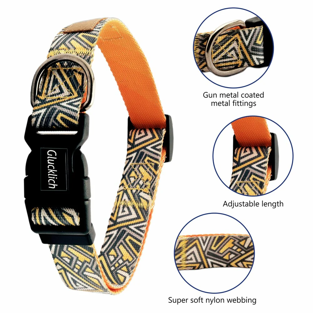 Glucklich Polyester Printed Adjustable Collar for Dogs (New Cadillac) - Image 4